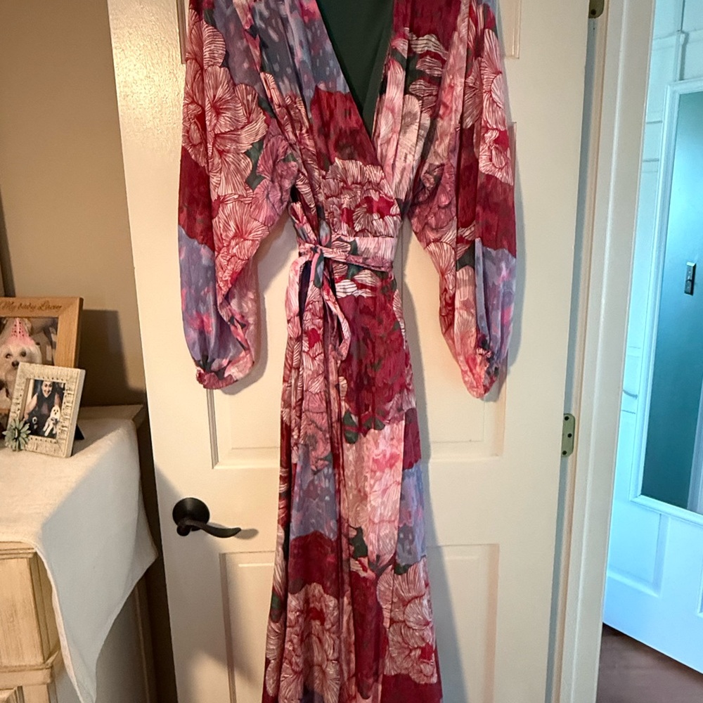 Hutch Floral Maxi Dress in Red and Pink
